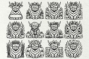 Fall Highland Cow Line Art Graphics, a Seasonal Illustration by DENIDigitalArtSudio (Thumbnail 3 of 6)