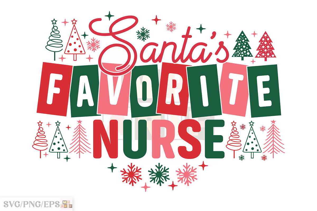 Christmas Nurse Svg Santa's Favorite, a Graphic by mh_arif (Photo 1 of 3)