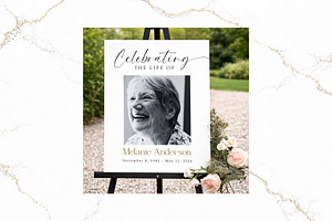 Funeral Welcome Sign B&W Canva FR002, a Poster Template by TyphoonStudio