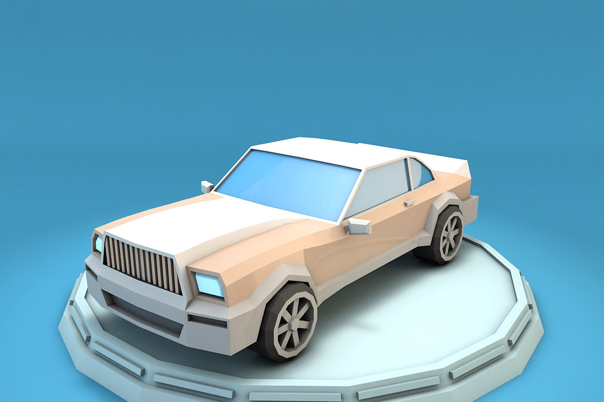 Cartoon Luxury Car Low Poly 3D Model, a Cars & Vehicle 3D Model by Low Poly Lab (Photo 1 of 7)