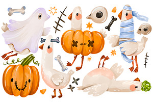 Cute Halloween Geese Clipart Drawn, an Animal Illustration by the_myro