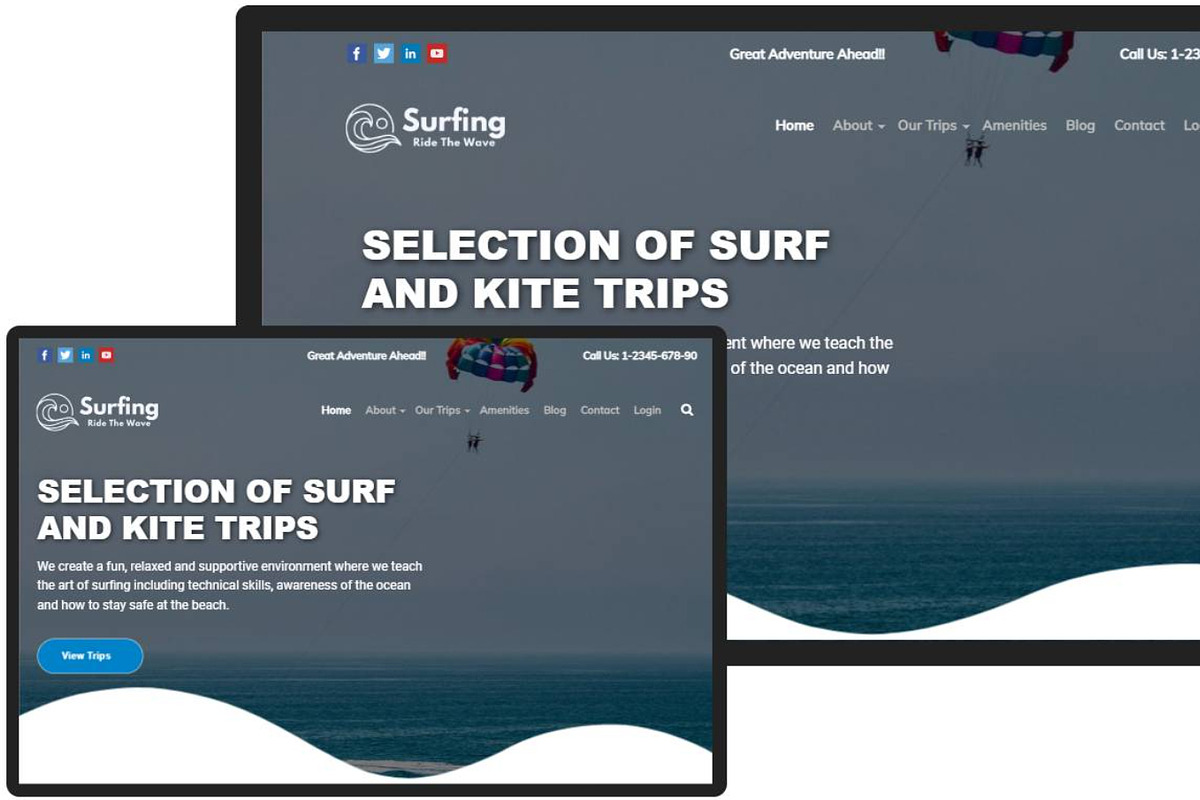 Surfing WordPress Theme - Adventure Tours and Travel Theme preview 2