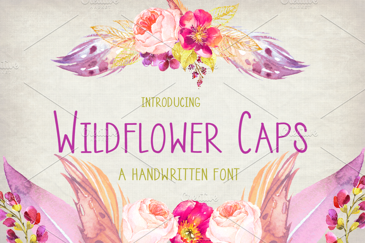 Wildflower Caps- Handwritten Font