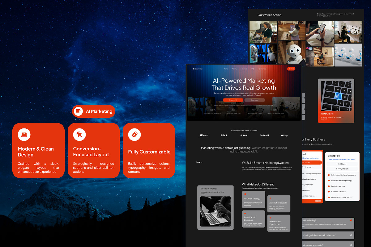 AI Marketing Landing Page, a Landing Page Template by Font Kingdom (Photo 3 of 5)