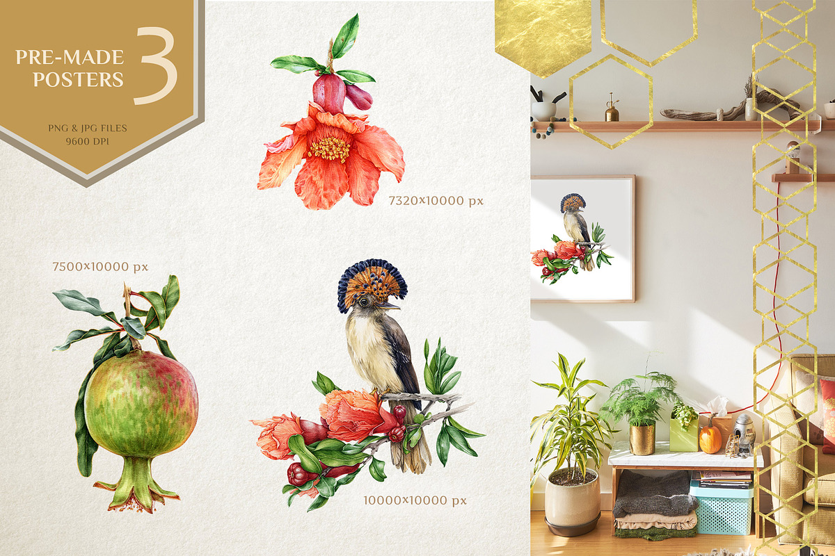 Oriental Botanical Watercolor Set, a Decorative Illustration by AnitaPol (Photo 10 of 15)