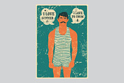 Vintage swimmer vector poster set., a Person Illustration by PoPaShop (Thumbnail 2 of 7)