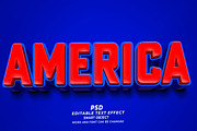America PSD 3D Editable Text Effect, a Layer Style Add-On by TrueVector (Thumbnail 1 of 2)