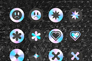 Holographic Sticker Pack, an Object Graphic by Kojaif (Thumbnail 2 of 3)
