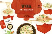 Egg Noodles Watercolor Recipe Set, a Food Illustration by Sunshine Art (Thumbnail 1 of 13)
