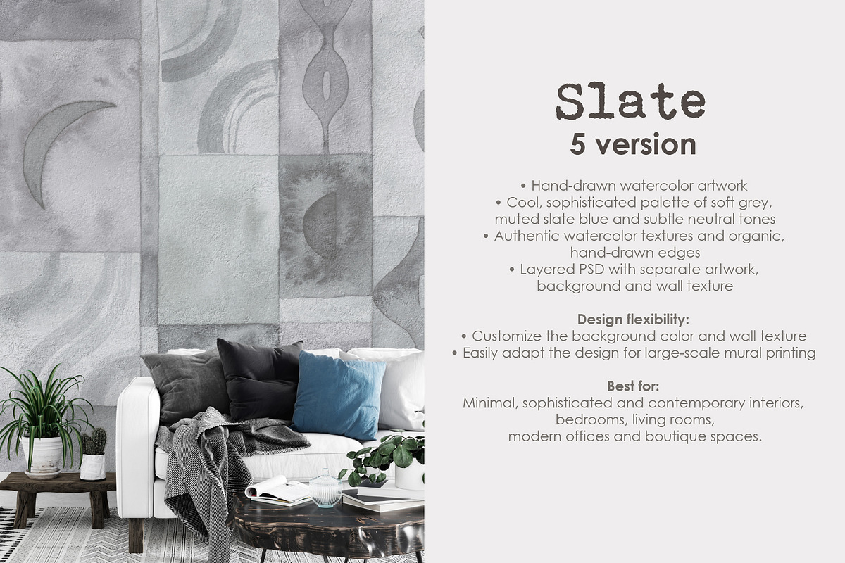 Zeria watercolor abstract wall mural, a Wallpaper Graphic by Timofi Art (Photo 16 of 19)