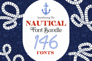 Nautical Font Bundle - 146 Fonts!, a Serif Font by HipFonts