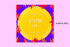 Autumn Sale Flyer Vector, a Flyer Template by kh_cat