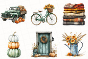 Watercolor Hello Autumn Clipart, an Illustration by OK Design (Thumbnail 5 of 5)