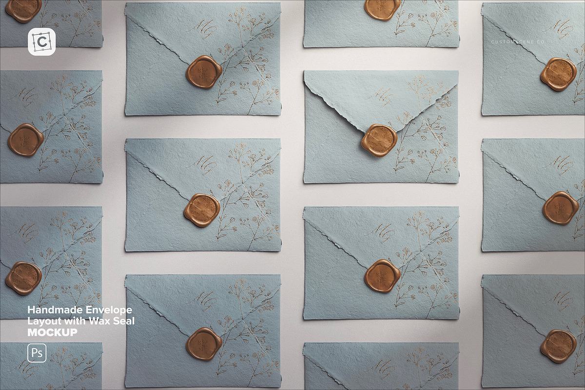 Handmade Envelope Layout with Wax, an Advertising Mockup by Custom Scene (Photo 1 of 11)