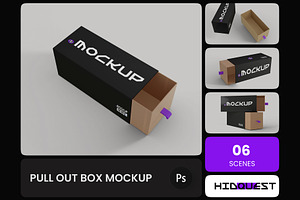 Pull Out Box Mockup, a Packaging Mockup by hiddemaru