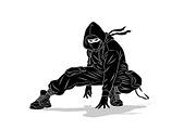Hooded Street Ninja Silhouette, an Illustration by Gfx_Store (Thumbnail 8 of 10)
