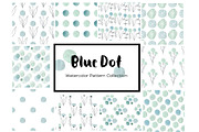 Blue Dot Watercolor Patterns, a Pattern Graphic by Anna Isaeva (Thumbnail 1 of 3)