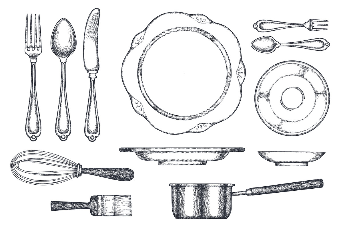Cutlery Utensils Vector Illustration, a Food Illustration by Lubov Illustrations Shop (Photo 2 of 7)