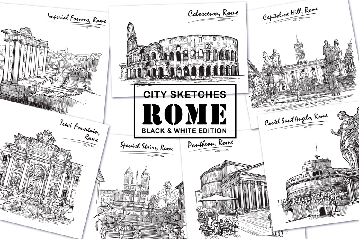 Sketches of Rome - Ink Edition, a Person Illustration by AntonPix Studio (Photo 1 of 6)