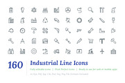 160 Industrial Line Icons, an Outline Icon by Vectors Market (Thumbnail 1 of 3)