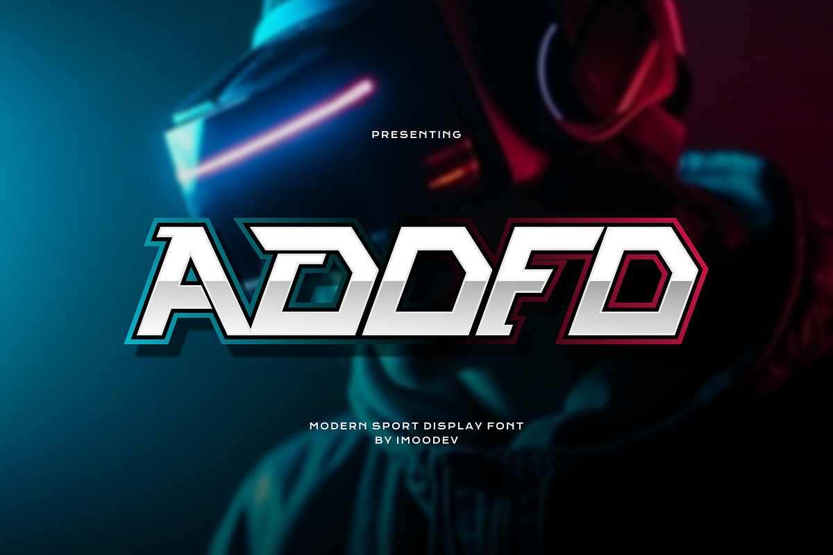 Adofo - Sports Diplay Font, a Sans Serif Font by Imoodev (Photo 2 of 6)