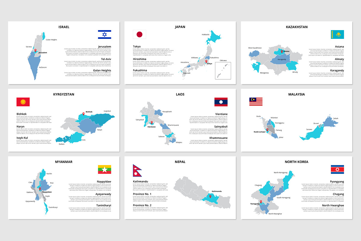 Animated Asia PowerPoint Maps, a Presentation Template by Abert (Photo 5 of 7)