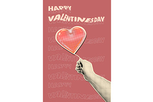 Happy Valentines Day collage poster, a Person Illustration by Vector_Up