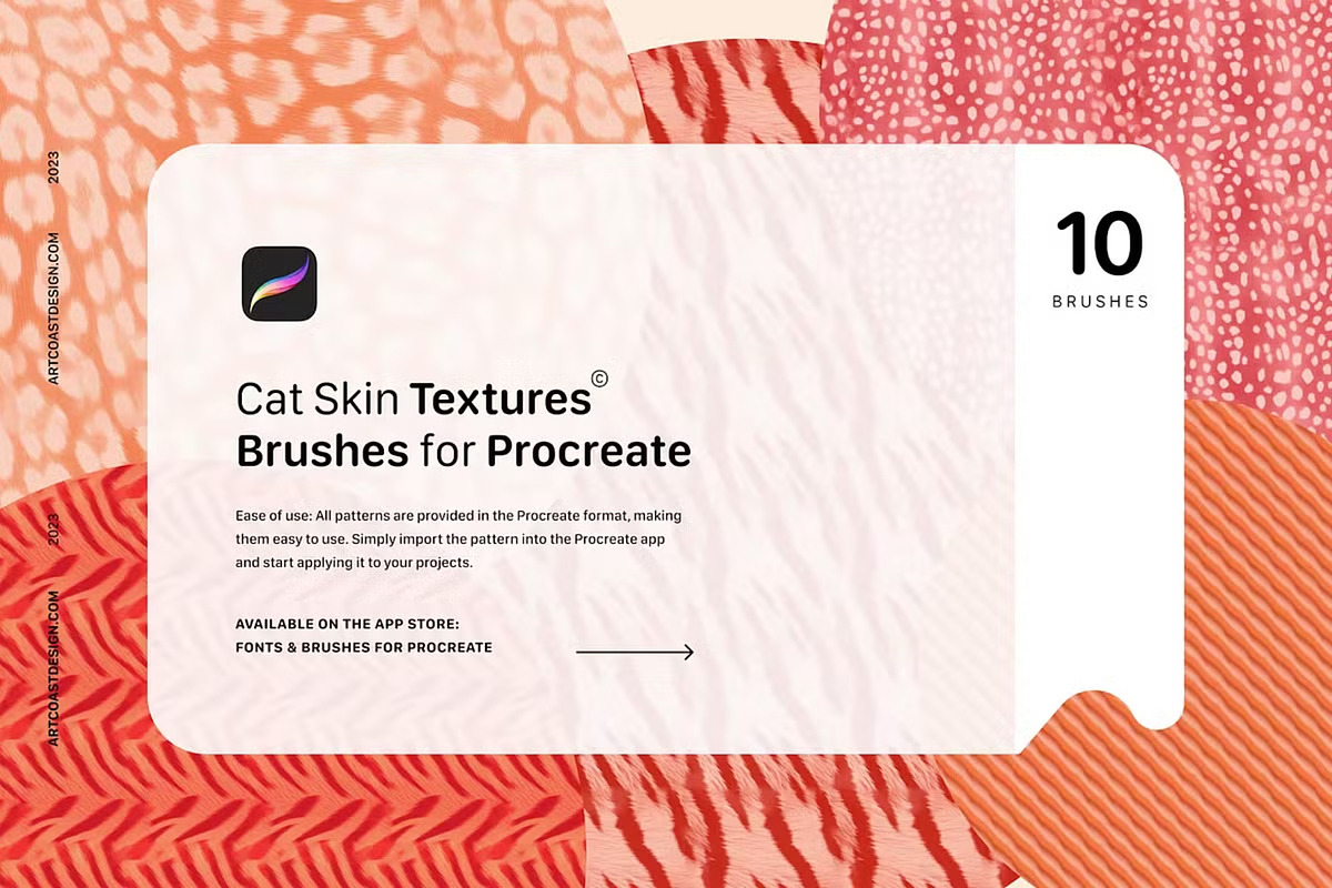 Cat Skin Procreate Texture Brushes, a Brush Add-On by GearShift (Photo 2 of 3)