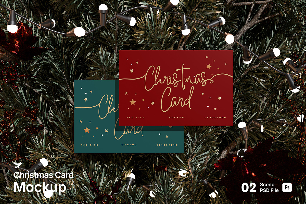 Christmas Card Mockup, an Advertising Mockup by Rielismee (Photo 1 of 5)
