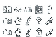 Bundles Bookstore Branding Icons, an Outline Icon by adenpinkstore (Thumbnail 1 of 10)