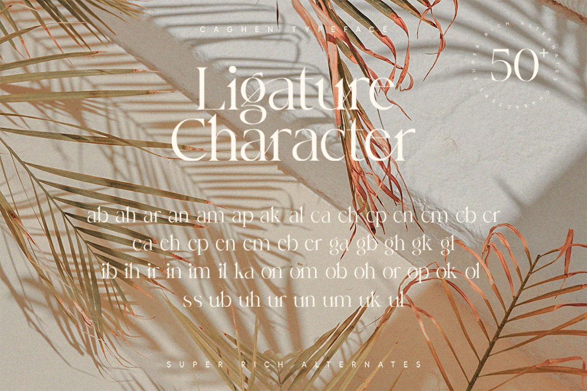 Caghen | Rich Ligature Serif, a Serif Font by Pentagonistudio (Photo 7 of 9)