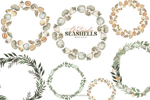 Watercolor Seashells Art Set