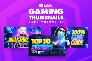 Gaming Youtube Thumbnails Pack 07, a Social Media Template by Odin_Design