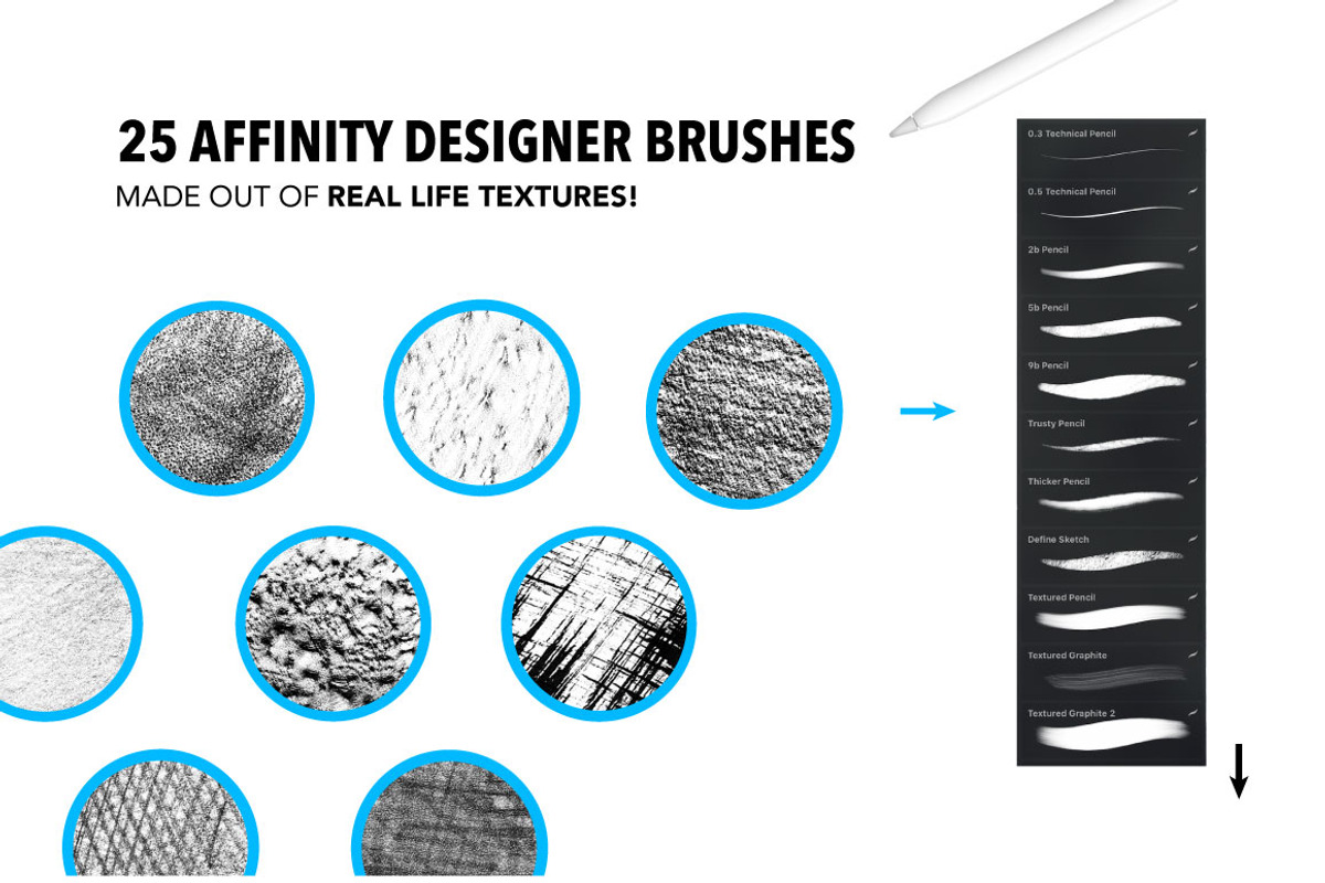 25 Graphite Affinity Brushes, a Brush Add-On by Riveros Illustration (Photo 4 of 10)