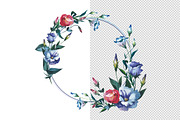 Watercolor Flower Wreath PNG set, a Decorative Illustration by WatercolorPNG.com (Thumbnail 7 of 8)