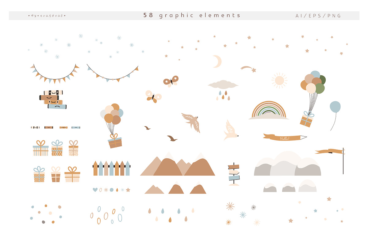 LITTLE TRAVELERS vector set, an Animal Illustration by erasovas (Photo 5 of 19)