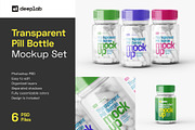 Transparent Pill Bottle Mockup Set, a Cups & Container Mockup by Deeplab (Thumbnail 1 of 10)