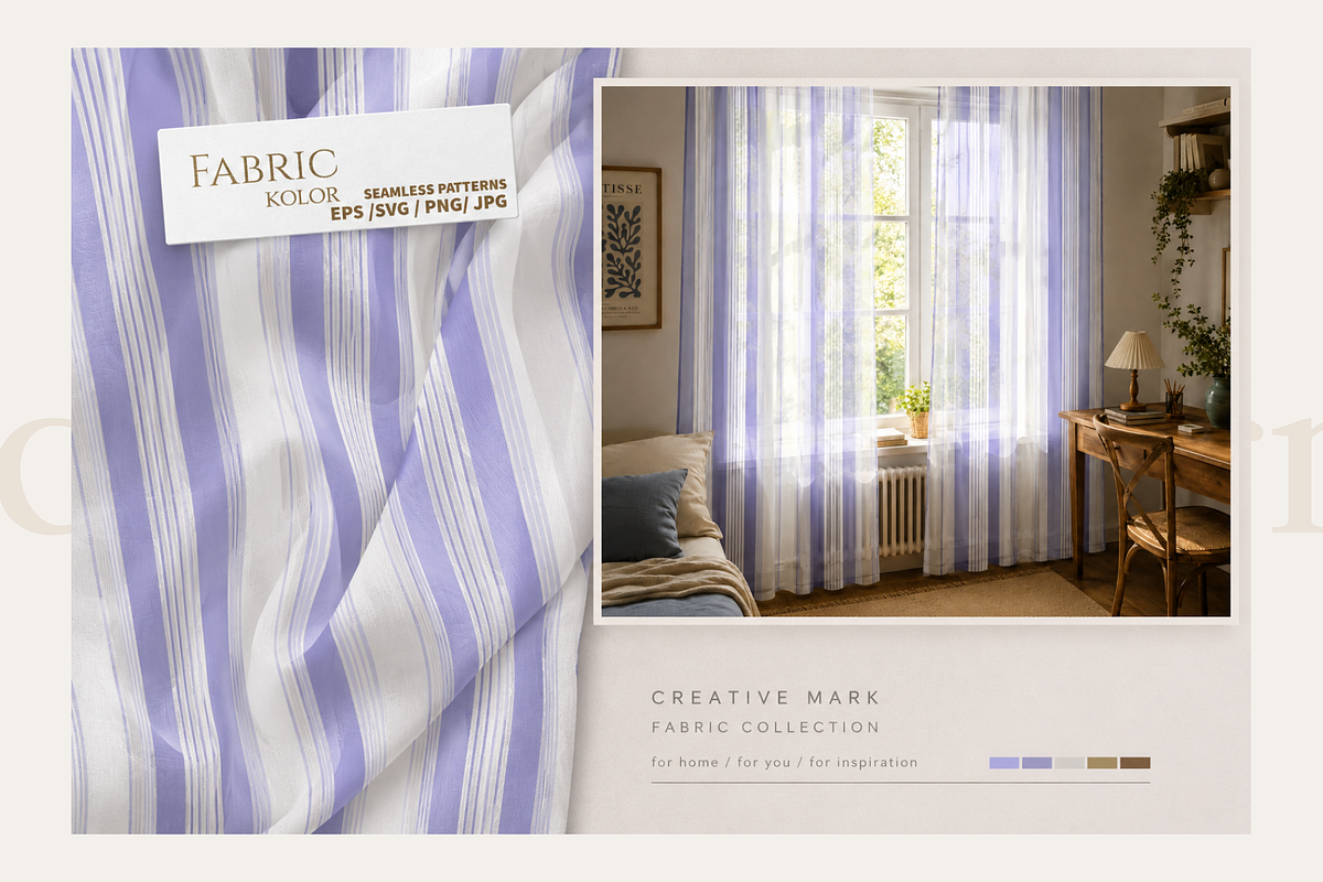 Cottage Stripe & Plaid Patterns, a Pattern Graphic by Casa Mandarina (Photo 11 of 12)