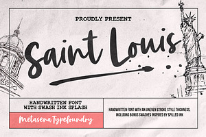 Saint Louis With Swash, a Script Font by Metasena Typefoundry