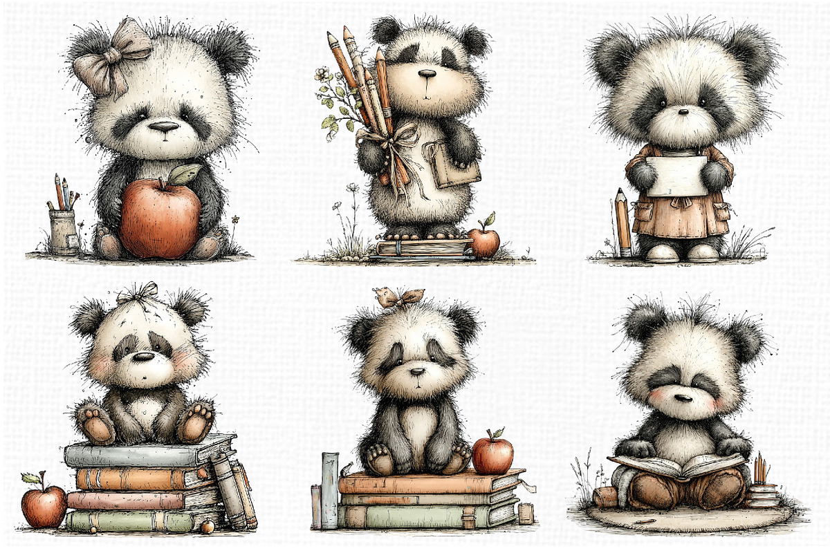 Back to School Panda Clipart, an Animal Illustration by Libby Wishes (Photo 5 of 5)