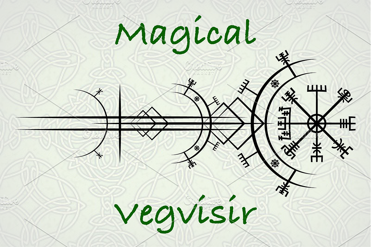 Vegvisir Viking Compass Nordic Runic, an Object Graphic by GraphicRedStudio (Photo 3 of 7)