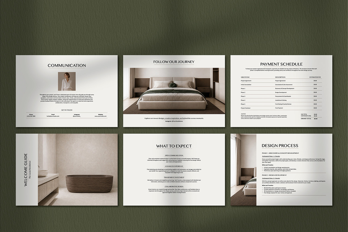 Interior Design Welcome Guide Clean, a Presentation Template by SKY CREATION (Photo 5 of 6)