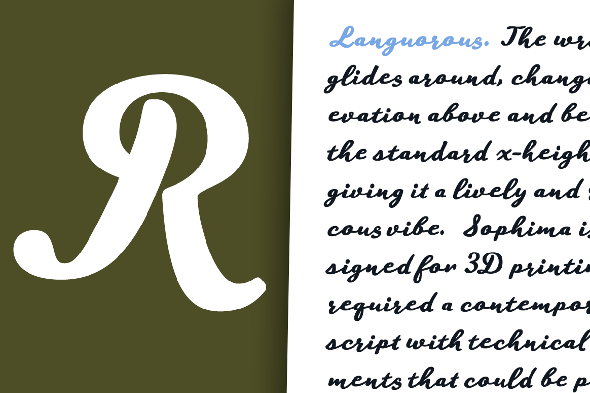 Sophima, a Script Font by insigne (Photo 3 of 3)