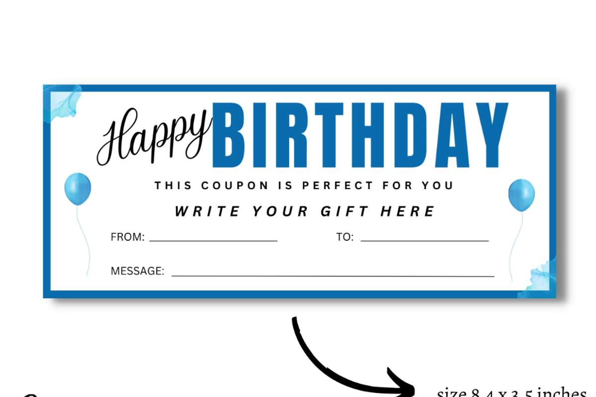 Happy Birthday Gift Certificate, a Card Template by YasdeyDesigns (Photo 2 of 9)