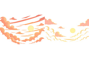 Sky with colorful pastel clouds and, an Illustration by ZinetroN