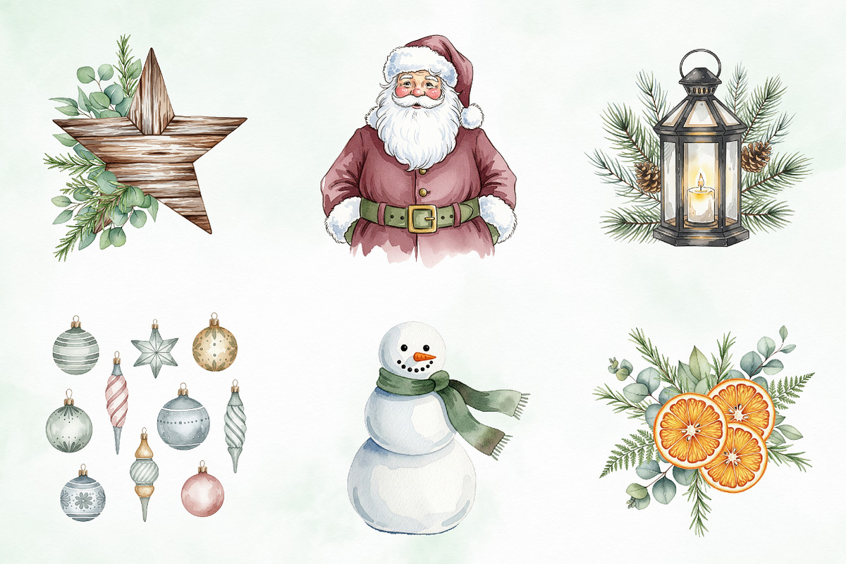Moody Christmas Clipart PNG Bundle, an Illustration by Creative Art (Photo 6 of 9)
