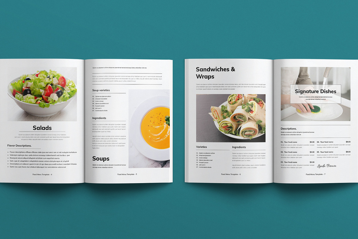 Food Menu Template, a Brochure Template by E-Type (Photo 3 of 7)