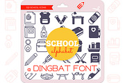 School Alphabet - Dingbat Font, a Symbol Font by WADLEN (Thumbnail 1 of 7)