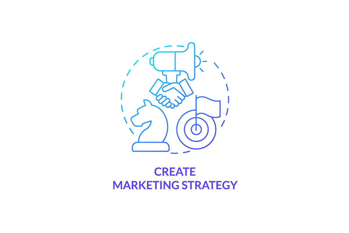 Create marketing strategy blue, an Icon by IMG Visuals