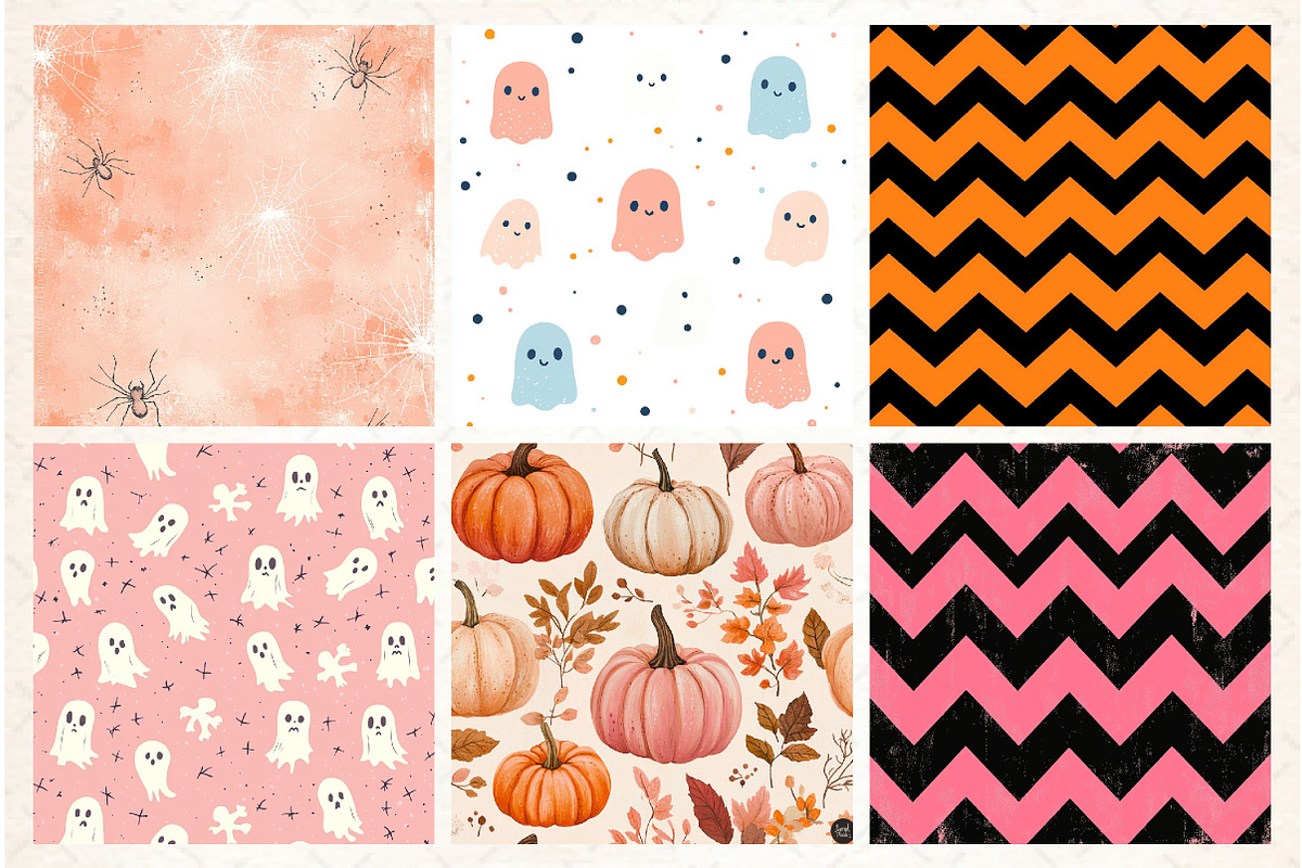 Cute Halloween Themed Digital Papers, an Illustration by Libby Wishes (Photo 4 of 6)